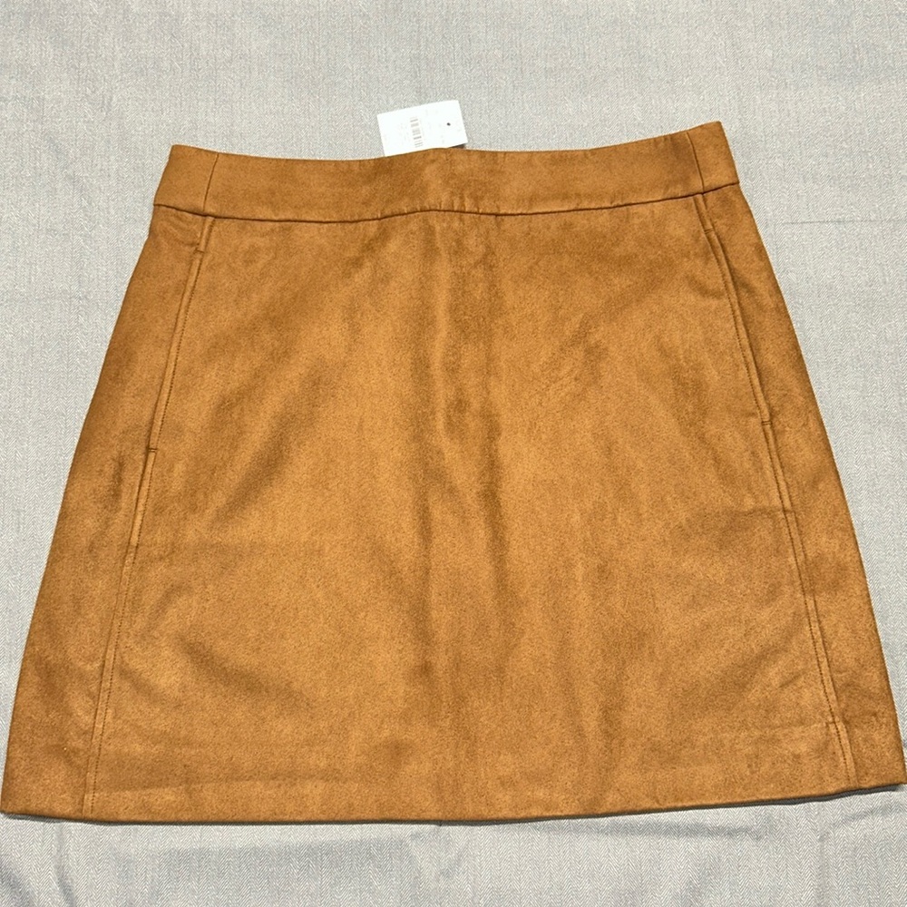 J. Crew Faux-suede mini skirt tan sz 12